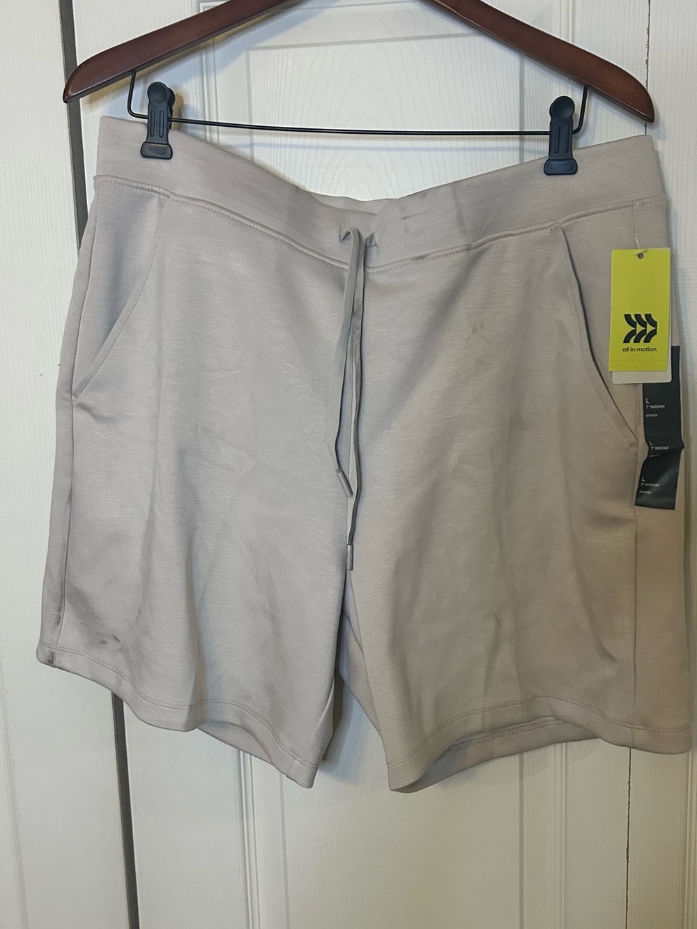 all in motion Men’s Athletic Drawstring Shorts - Light Tan